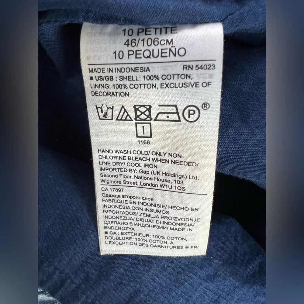 Banana Republic Cotton Sheath Blue & White Stripe with Leaves Pattern Sundress - Picture 16 of 16